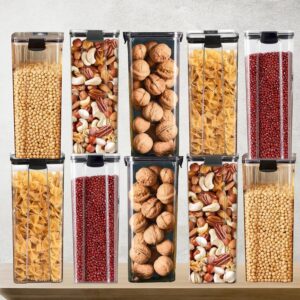KWER 700Ml Air Tight Container Set For Home Kitchen Items Storage Containers Set Food Containers (Plastic, Pack Of 12), Black